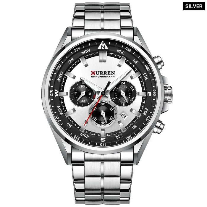 316 Stainless Steel Casual Sporty Quartz Wristwatch For Men