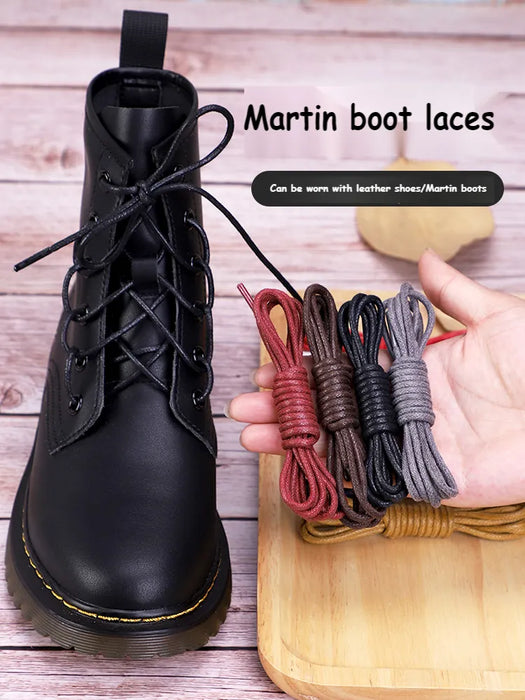 1Pair Cotton Waxed Round Oxford Boots Waterproof Leather Shoe Laces 60/80/100/120/140/180Cm Length