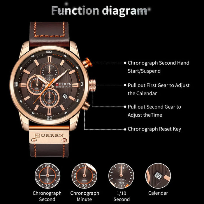 Fashion Date Quartz Men Watches Male Clock Chronograph Sport Mens Wrist Watch Hodinky