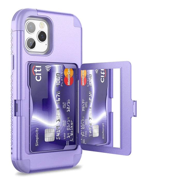 Iphone11/12 Wallet Shockproof Tpu Cover With Card Slot