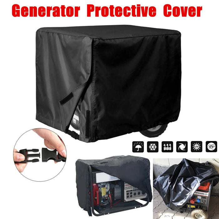 Black Generator Cover Windproof Protective Cover Canopy Shelter Waterproof Oxford Cloth All-Purpose Covers