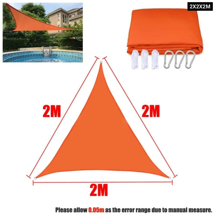 Orange All size Waterproof Sun Shade Sail Square Rectangle Triangle Garden Terrace Canopy Swim Shade Camp Hiking Yard Awnings