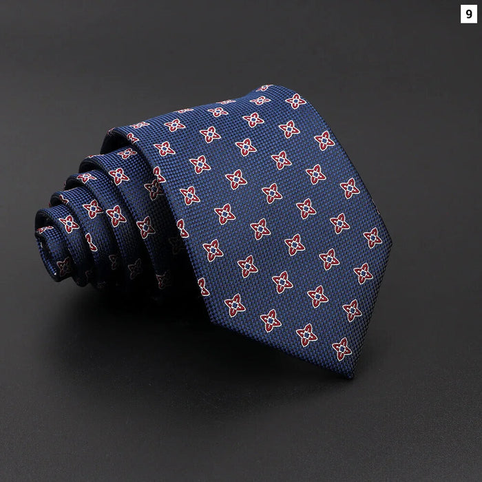 Classic Dots Neck Ties Red Blue 8Cm For Mens Business And Wedding Attire