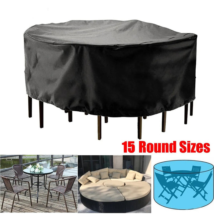 Outdoor Garden Furniture Cover Round Table Chair Set Waterproof Oxford Wicker Sofa Protect Patio Rain Snow Dust Covers