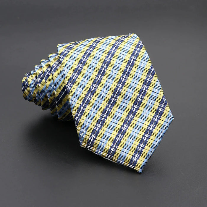 Classic Plaid Neck Tie Jacquard Woven Polyester Wedding