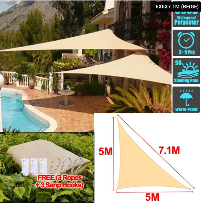 300D Waterproof Sun Shelter Triangle Sun Shade Protection Outdoor Garden Patio Pool Shade Sunscreen Sail Awning