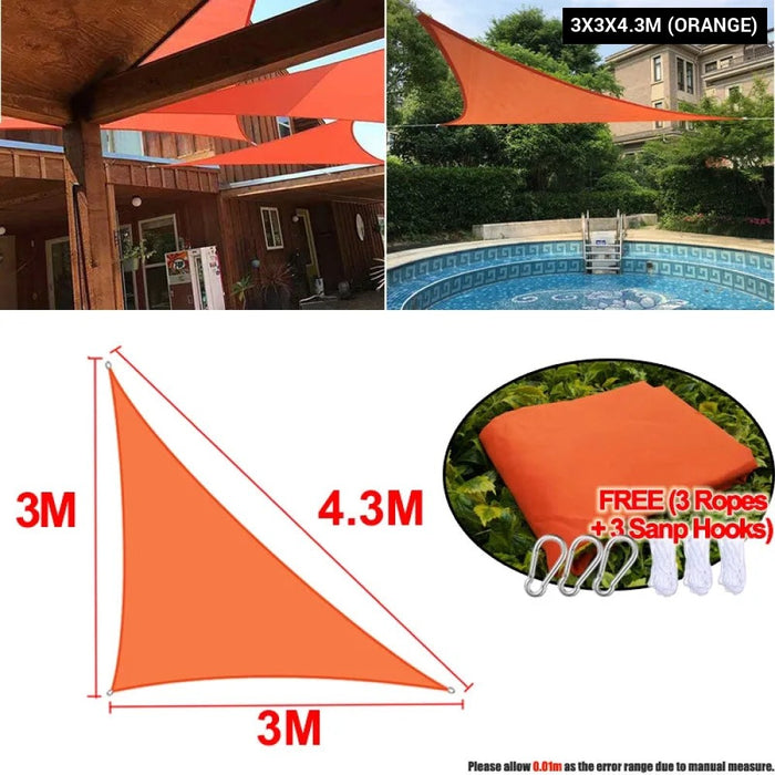 300D Waterproof Sun Shelter Triangle Sun Shade Protection Outdoor Garden Patio Pool Shade Sunscreen Sail Awning