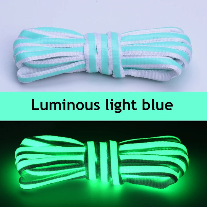 1Pair Semicircle Reflective Luminous Laser Sequin Shoe Laces 100/120/140Cm Length