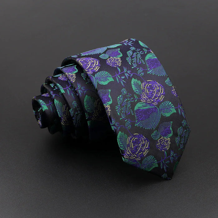 Floral Jacquard Necktie Classic Luxury For Business And Weddings