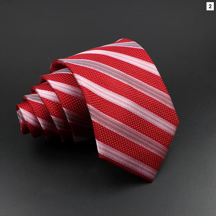 Silk Tie Classic Striped Plaid Necktie For Men 100% Jacquard Woven Business Wedding Party Daily Suit Gift