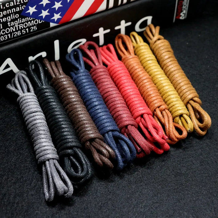 1Pair Cotton Waxed Round Oxford Boots Waterproof Leather Shoe Laces 60/80/100/120/140/180Cm Length