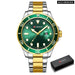 Fashion Business Mens Wristwatches Green Clock Male Quartz