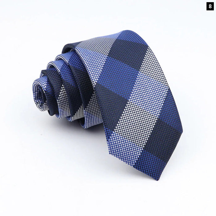 Classic Jacquard Plaid Neck Tie 6Cm Width