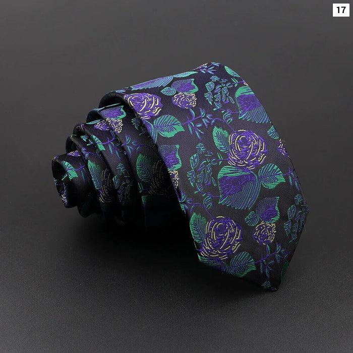 Floral Jacquard Necktie Classic Luxury For Business And Weddings