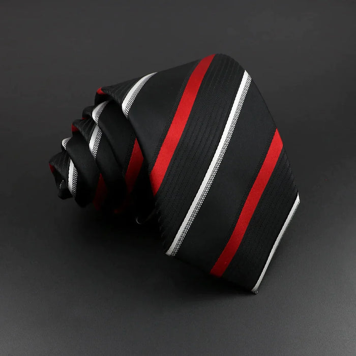 Silk Tie Classic Striped Plaid Necktie For Men 100% Jacquard Woven Business Wedding Party Daily Suit Gift