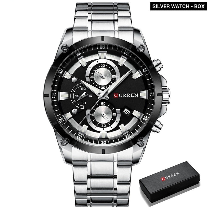 Creative Design Watches Men Luxury Casual Quartz Wristwatch with Stainless Steel Chronograph Sport Watch Male Clock