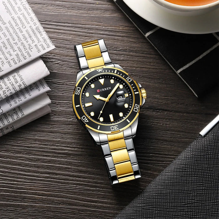 Fashion Business Mens Wristwatches Green Clock Male Quartz