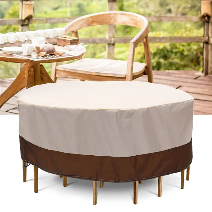 Oxford Cloth Waterproof Round Table Dust Cover Outdoor