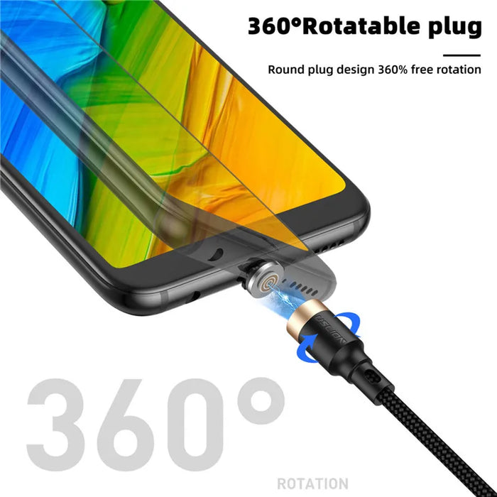 3A Magnetic Fast Charge Cable For Iphone Xs Max Xr 8 7 6S Plus Samsung Xiaomi Huawei