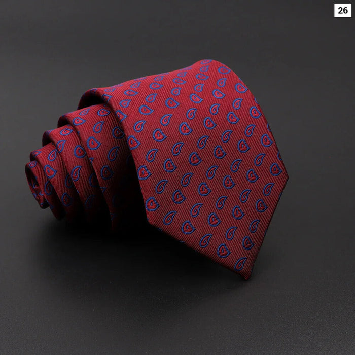 Classic Dots Neck Ties Red Blue 8Cm For Mens Business And Wedding Attire