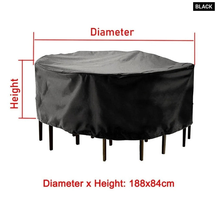 Oxford Cloth Waterproof Round Table Dust Cover Outdoor