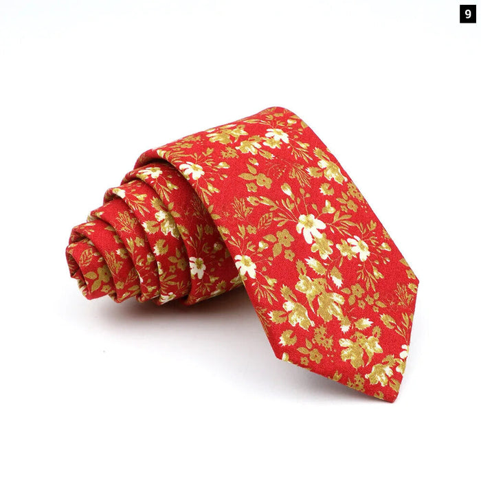 Floral Skinny Tie For Men Weddings And Parties