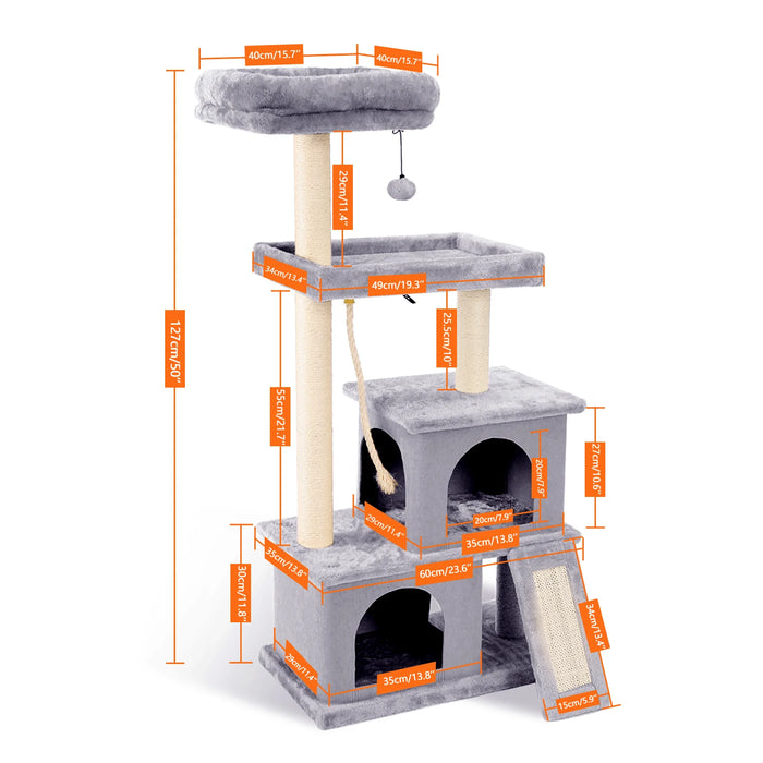 Multi Level Cat Tree Scratching Post Hammock