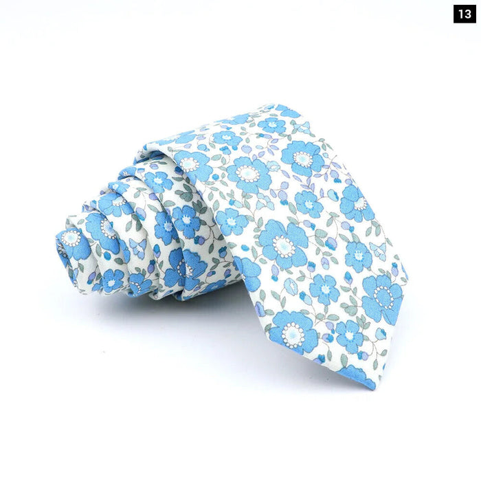 Floral Skinny Tie For Men Weddings And Parties