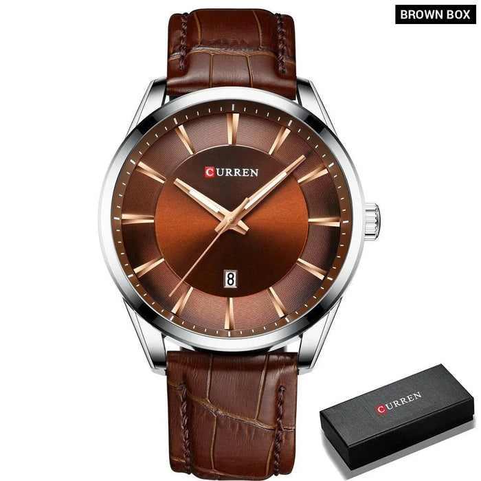 Men Leather Watch Man Brand Quartz Watches Casual Wristwatch Male Clock Blue