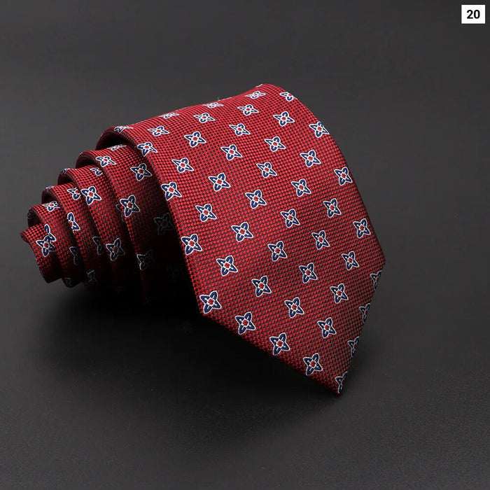 Classic Dots Neck Ties Red Blue 8Cm For Mens Business And Wedding Attire