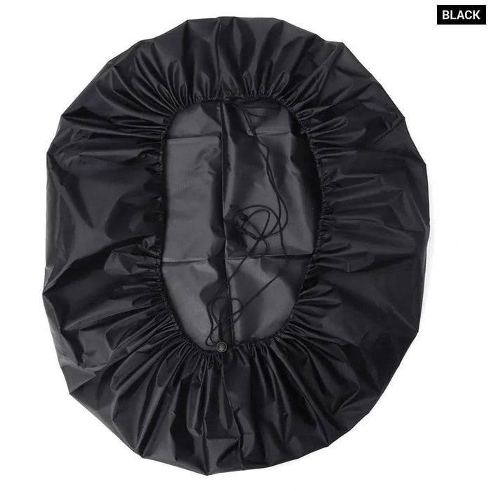 112cm Outdoor Black Round Waterproof BBQ Grill Dust Cover Dustproof Balcony Fire Pit Cover