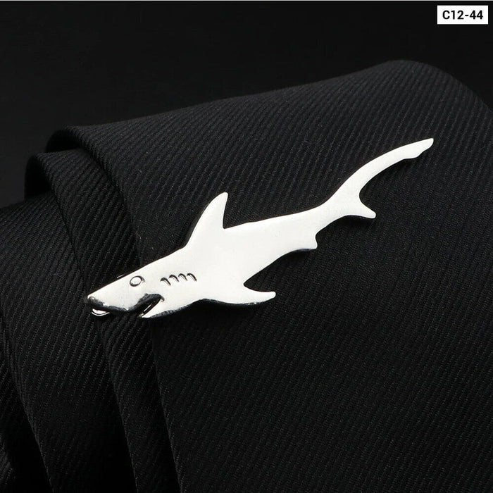 Classy Mens Tie Clip Metal Shark Scissors Anchor Wedding Jewelry