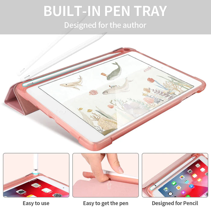 Pu Leather Stand Case For Ipad Mini Ultra Slim Cover With Pencil Holder