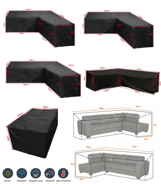 L Shape All-purpose Covers Waterproof Rattan Corner