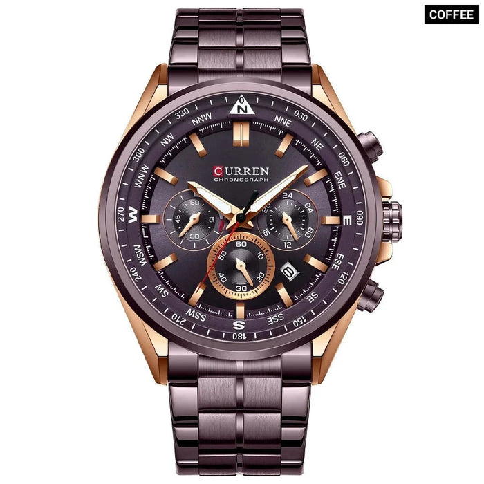 316 Stainless Steel Casual Sporty Quartz Wristwatch For Men