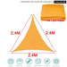 300d Triangle Shade Sail Light Orange Waterproof Polyester