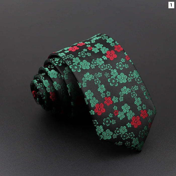 Floral Jacquard Necktie Classic Luxury For Business And Weddings