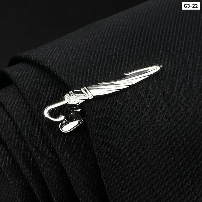 Mens Alloy Tie Clips 27 Designs Scissors Fish Bone Beard Wing Animal Wedding Party Jewelry Pin