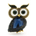 Crystal Owl Brooch Blue Red