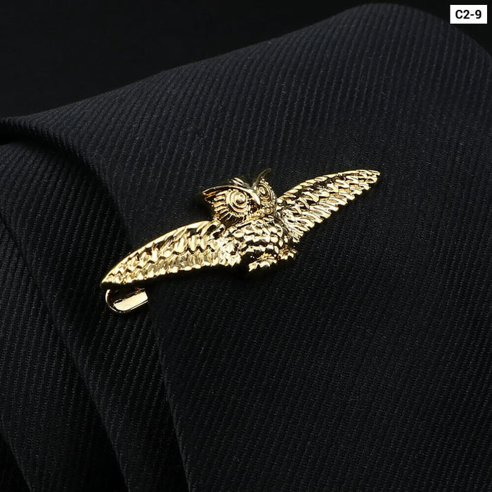 Feather Gun Tie Clip Gold Silver Mens Jewelry