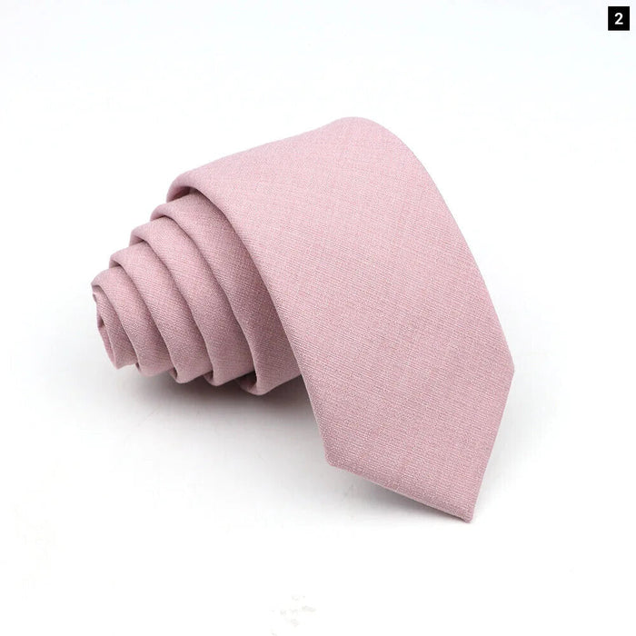 Mens Skinny Tie Wrinkle-Free Wedding Necktie In Pink Blue Or Grey