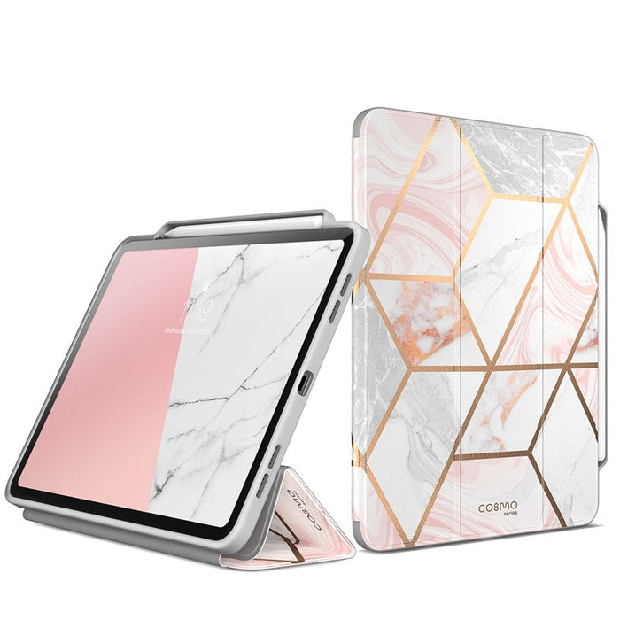 For iPad Pro 11 Case Cosmo Full-Body Trifold Stand Marble Flip Cover with Auto Sleep/Wake & Pencil Holder