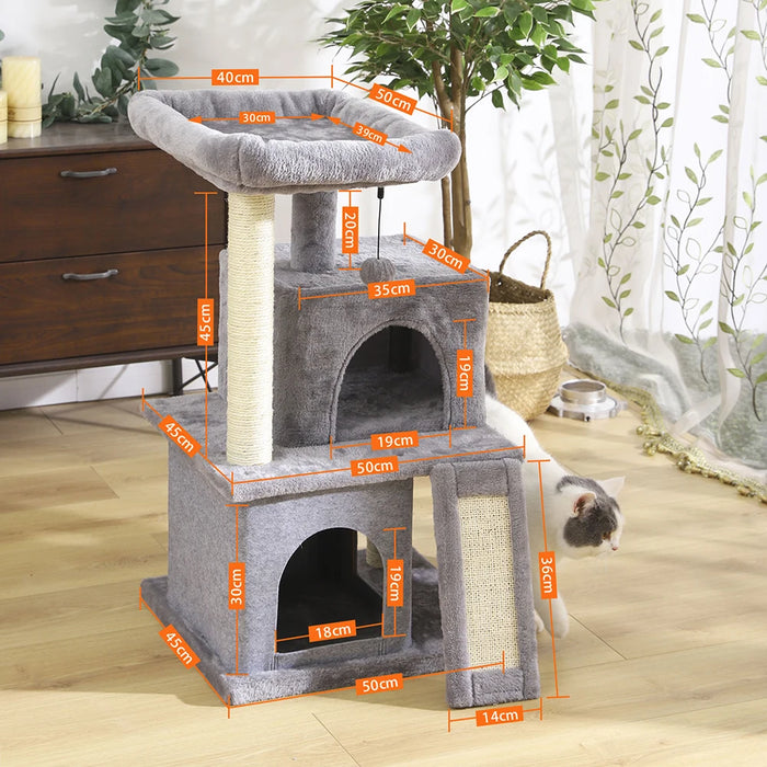 Multi Level Cat Tree Scratching Post Hammock