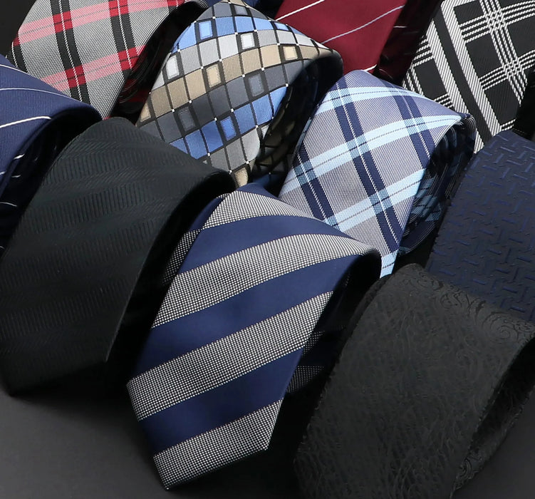 Classic Plaid Striped Tie For Weddings Business And Parties