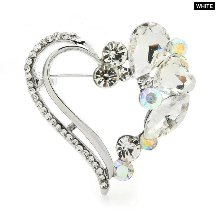 Heart Brooch 2 Colours Designer Rhinestone Love Pin