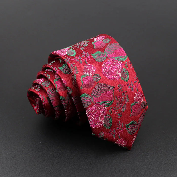 Floral Jacquard Necktie Classic Luxury For Business And Weddings