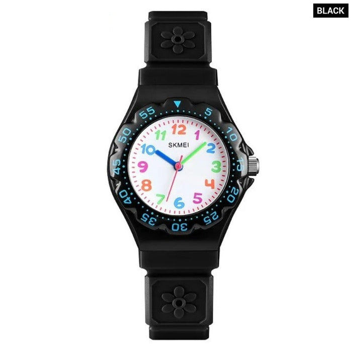 Kids PU Band Analog Display Quartz 3ATM 30M Water Resistant Wristwatch