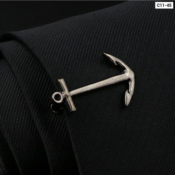 Classy Mens Tie Clip Metal Shark Scissors Anchor Wedding Jewelry