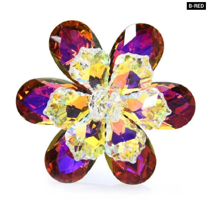 Glass Flower Brooch 14 Colours