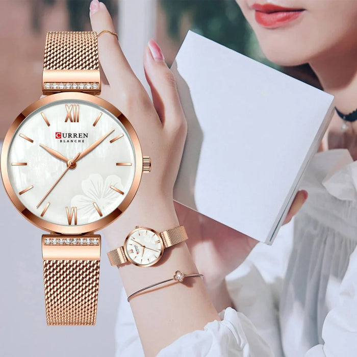 Stainless Steel Simple Fashion Quartz Ladies Wristwatch